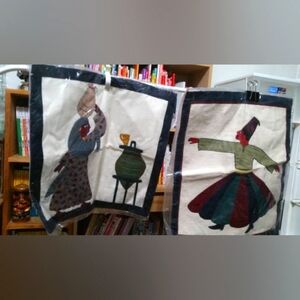 Set of (2) Egyptian Middle Eastern Handcrafted Tapestry /Cushion Covers